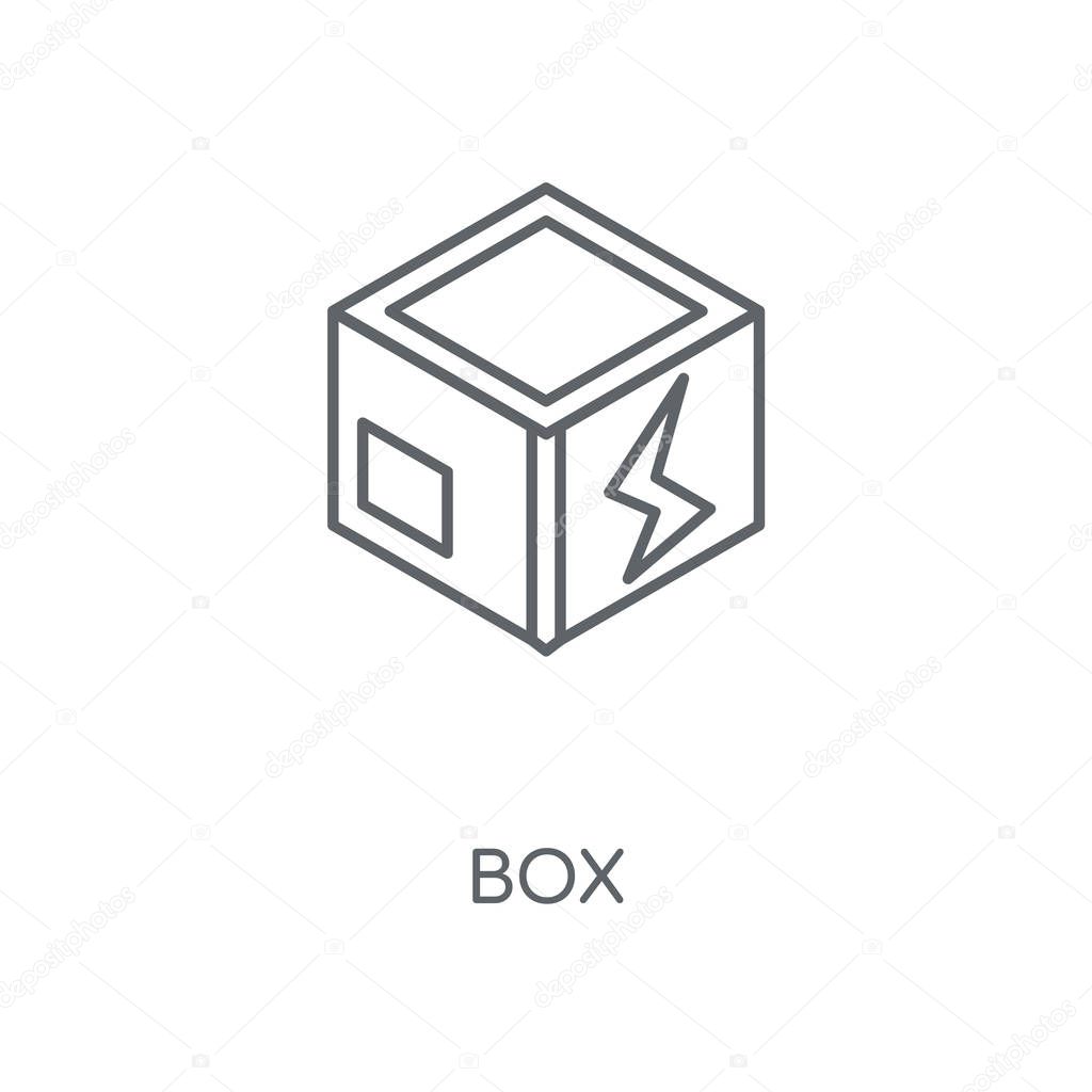 Box linear icon. Box concept stroke symbol design. Thin graphic elements vector illustration, outline pattern on a white background, eps 10.