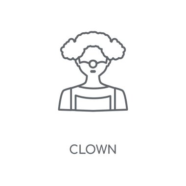 Palyaço doğrusal simgesi. Palyaço kavramı kontur sembolü tasarım. İnce grafik öğeleri illüstrasyon, beyaz bir arka plan, eps 10 anahat desen vektör.