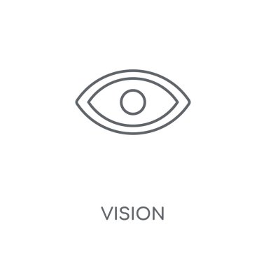 Vizyon doğrusal simgesi. Vizyon kavramı kontur sembolü tasarım. İnce grafik öğeleri illüstrasyon, beyaz bir arka plan, eps 10 anahat desen vektör.