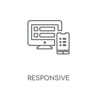 Duyarlı doğrusal simgesi. Duyarlı kavramı kontur sembolü tasarım. İnce grafik öğeleri illüstrasyon, beyaz bir arka plan, eps 10 anahat desen vektör.