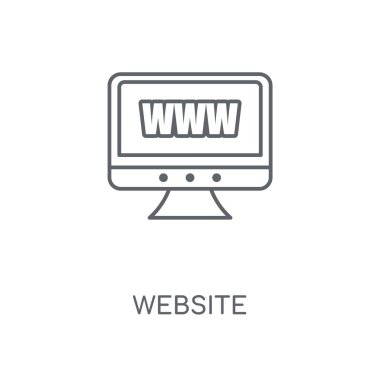 Web sitesi doğrusal simge. Web sitesi kavramı kontur sembol tasarımı. İnce grafik öğeleri illüstrasyon, beyaz bir arka plan, eps 10 anahat desen vektör.