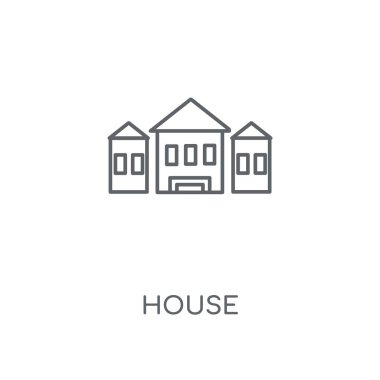 House doğrusal simgesi. Ev kavramı kontur sembolü tasarım. İnce grafik öğeleri illüstrasyon, beyaz bir arka plan, eps 10 anahat desen vektör.