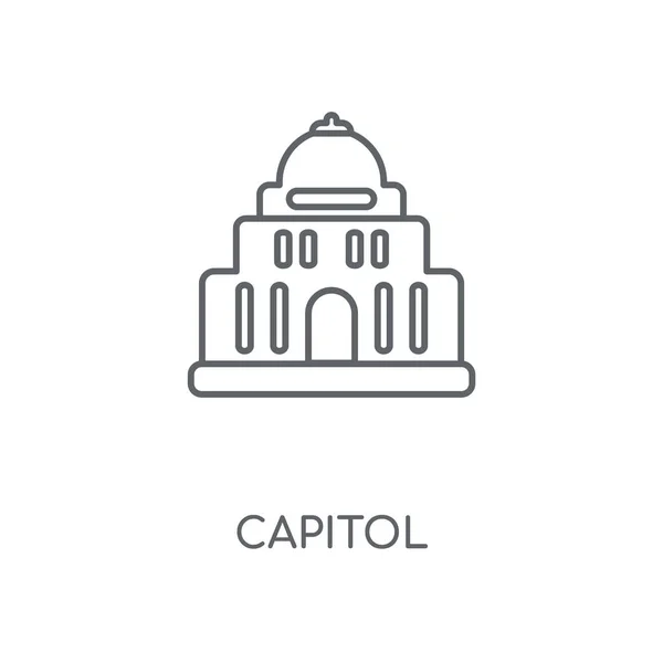 Capitol Lineáris Ikonra Capitol Stroke Szimbólum Koncepcióterv Vékony Grafikai Elemek — Stock Vector