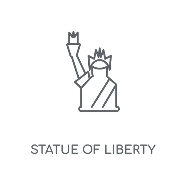 Estatua Libertad Icono Lineal Estatua Libertad Concepto Trazo Símbolo Diseño — Vector de stock