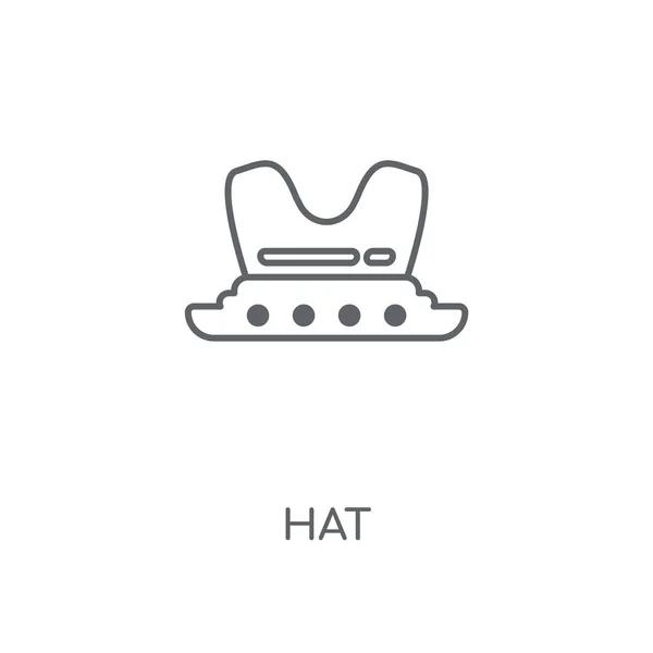 Chapeau Icône Linéaire Chapeau Concept Course Symbole Design Illustration Vectorielle — Image vectorielle