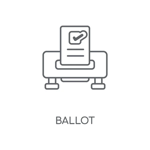 Icono Lineal Votación Concepto Papeleta Diseño Símbolo Carrera Elementos Gráficos — Vector de stock