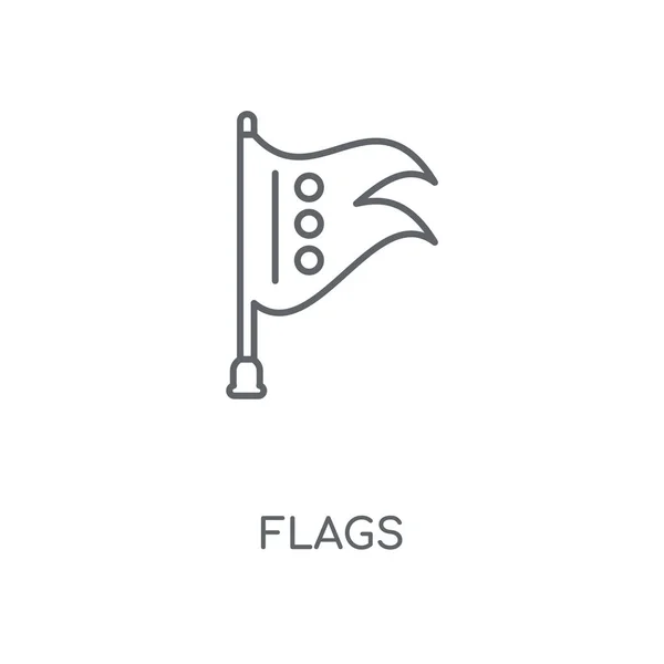 Flaggen Lineares Symbol Flags Concept Stroke Symbol Design Dünne Grafische — Stockvektor