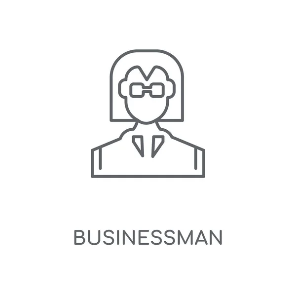 Businessman Linear Icon Businessman Concept Stroke Symbol Design Thin Graphic — Stock Vector