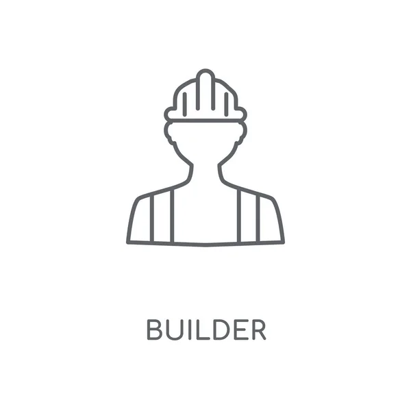 Ikona Liniowej Konstruktora Builder Koncepcja Symbol Obrysu Cienkich Elementów Graficznych — Wektor stockowy