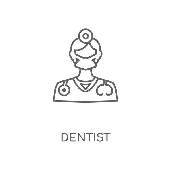 Icône Linéaire Dentiste Concept Dentiste Dessin Symbole Avc Illustration Vectorielle — Image vectorielle