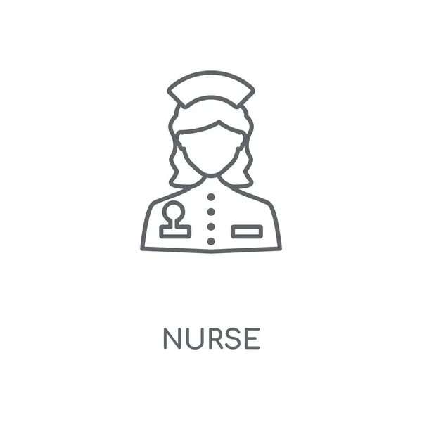 Icono Lineal Enfermera Concepto Enfermera Diseño Símbolo Carrera Elementos Gráficos — Archivo Imágenes Vectoriales