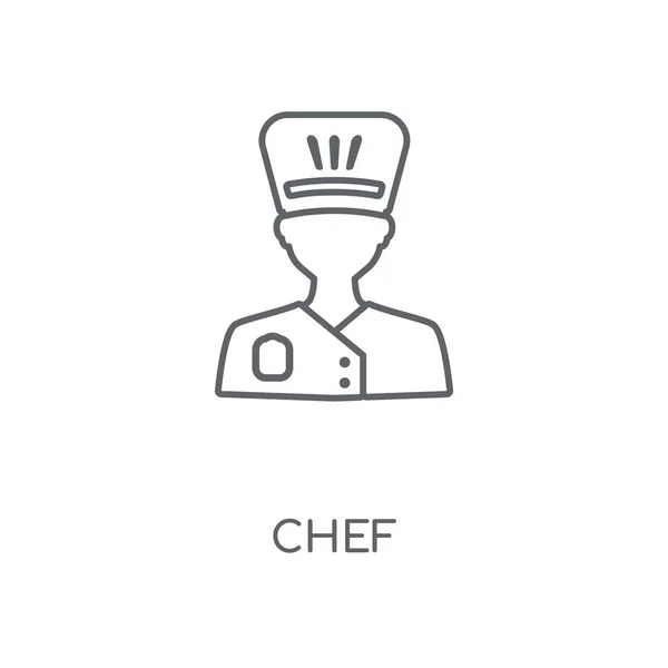 Icône Linéaire Chef Concept Chef Avc Symbole Design Illustration Vectorielle — Image vectorielle