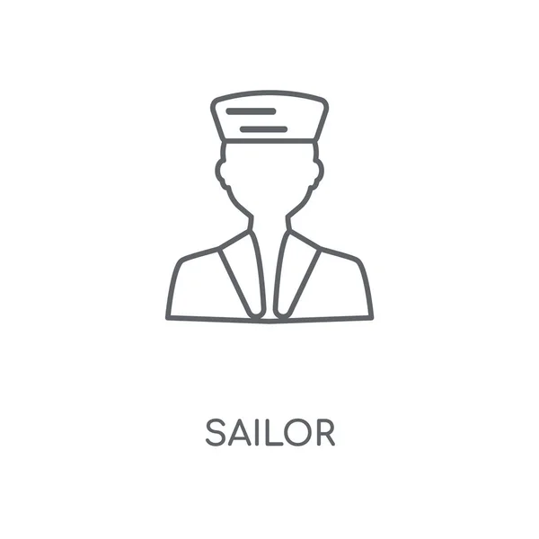 Линейная Иконка Моряка Дизайн Штрихового Символа Концепции Sailor Тонкие Графические — стоковый вектор