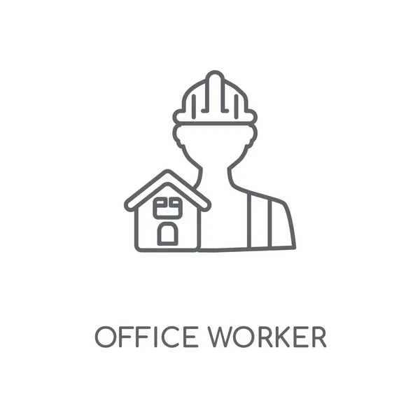 사무실 작업자 아이콘입니다 사무실 근로자 스트로크 디자인입니다 그래픽 일러스트 Eps — 스톡 벡터