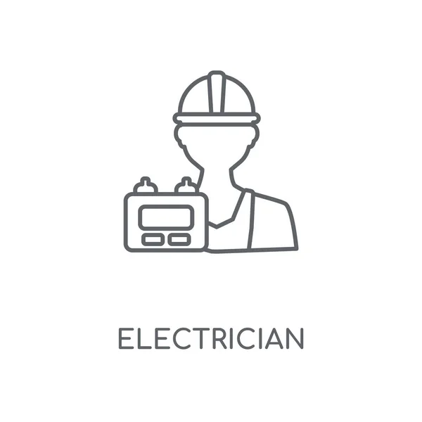 Electrician Linear Icon Electrician Concept Stroke Symbol Design Thin Graphic — Stock Vector