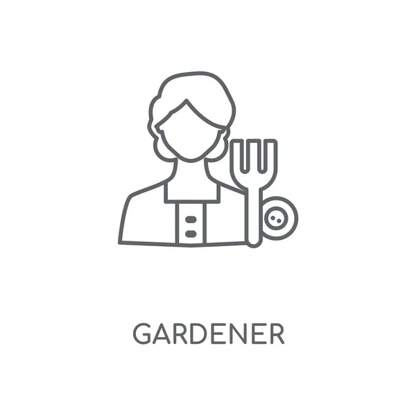 庭師線形アイコン 庭師コンセプト ストローク シンボル デザイン 薄いグラフィック要素ベクトル イラスト 白い背景 Eps の概要パターン — ストックベクタ