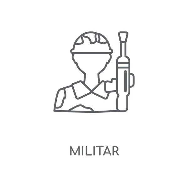 Askeri Doğrusal Simgesi Askeri Kavramı Kontur Sembolü Tasarım Nce Grafik — Stok Vektör