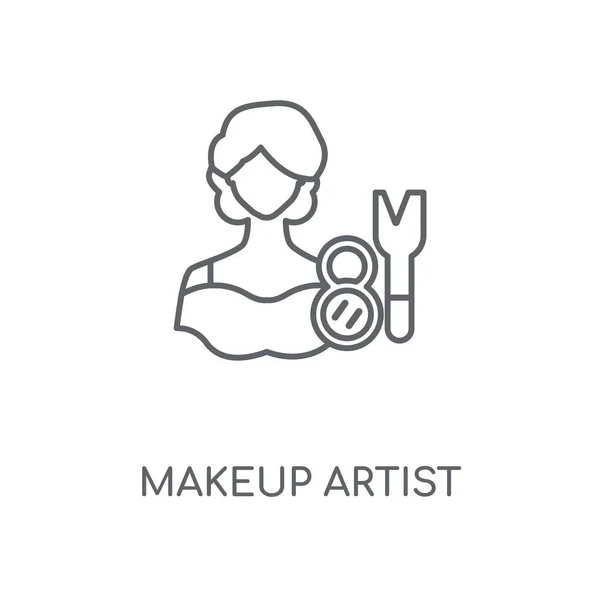 Makeup Artis Ikon Linear Desain Simbol Coretan Artis Tata Rias - Stok Vektor