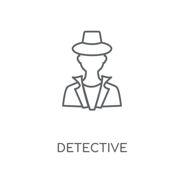 Dedektif Doğrusal Simgesi Dedektif Kavramı Kontur Sembolü Tasarım Nce Grafik — Stok Vektör