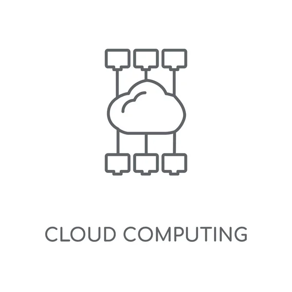 Lineares Symbol Für Cloud Computing Cloud Computing Konzept Mit Symboldesign — Stockvektor