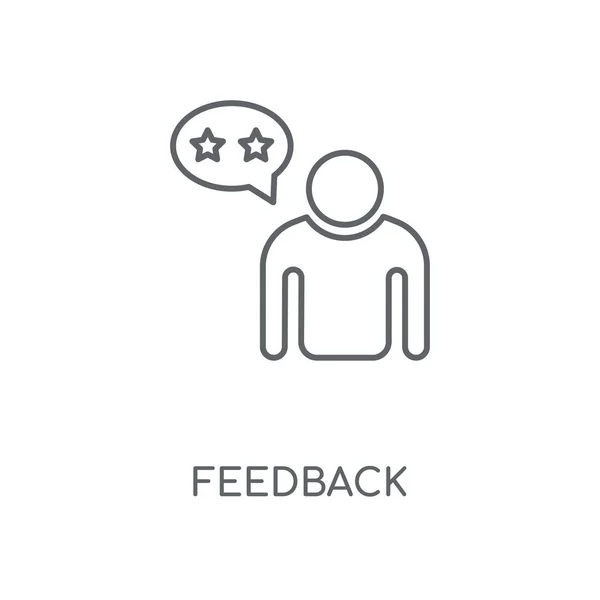 Ícone Linear Feedback Design Símbolo Traço Conceito Feedback Elementos Gráficos — Vetor de Stock