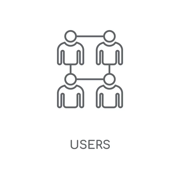 Ikona Liniowej Użytkowników Użytkownicy Koncepcja Symbol Obrysu Cienkich Elementów Graficznych — Wektor stockowy