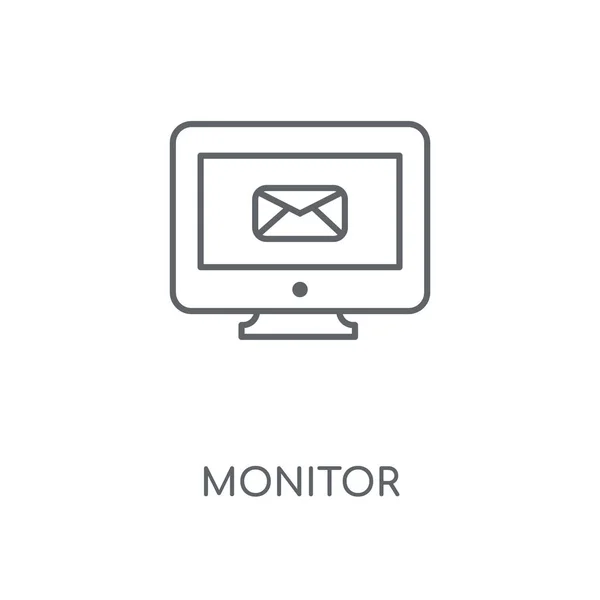 Monitor Icono Lineal Monitor Diseño Símbolo Carrera Concepto Elementos Gráficos — Vector de stock