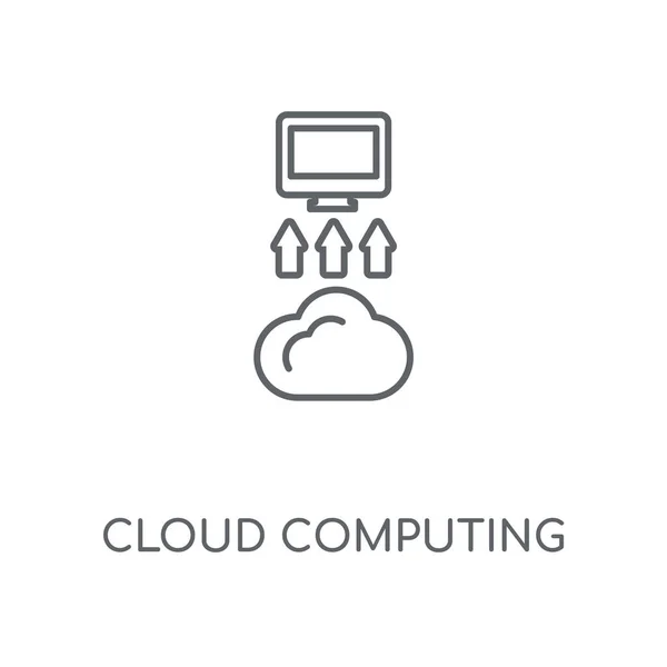Lineares Symbol Für Cloud Computing Cloud Computing Konzept Mit Symboldesign — Stockvektor