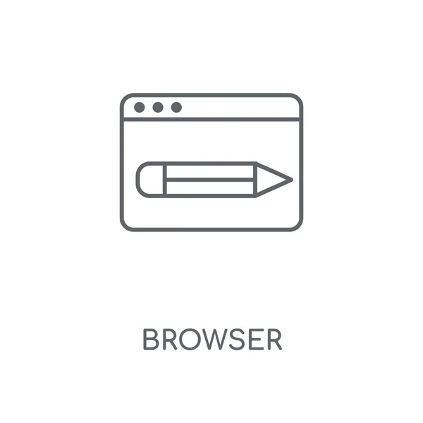 Liniowy Ikona Przeglądarki Przeglądarki Koncepcja Symbol Obrysu Cienkich Elementów Graficznych — Wektor stockowy