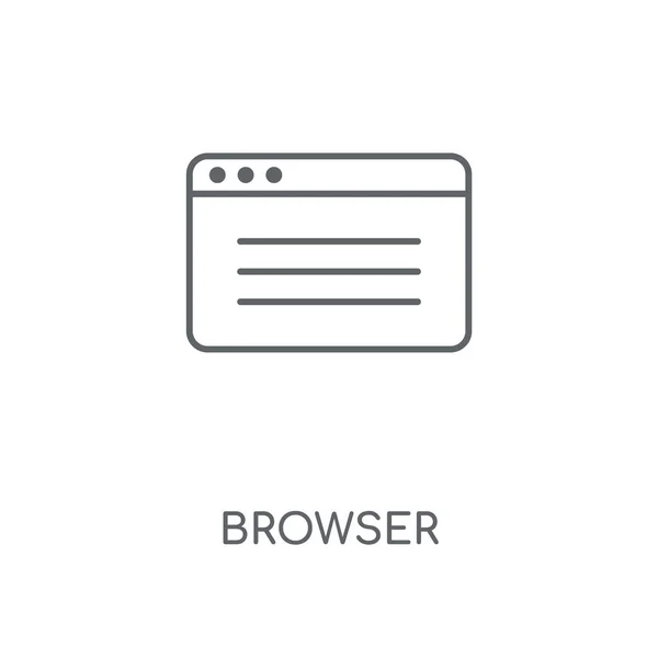 Icona Lineare Del Browser Design Del Simbolo Del Tratto Del — Vettoriale Stock