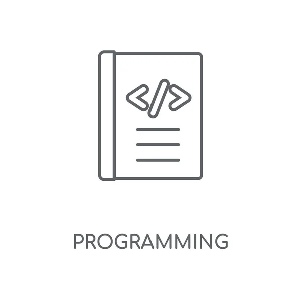 Ícone Linear Programação Design Símbolo Curso Conceito Programação Elementos Gráficos — Vetor de Stock