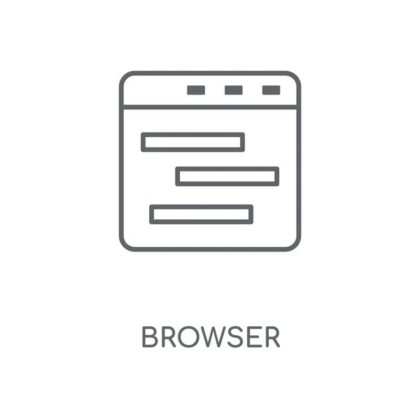 Browser Lineares Symbol Browser Konzept Strich Symbol Design Dünne Grafische — Stockvektor