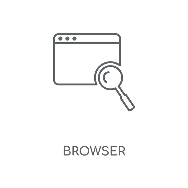 Browser Lineares Symbol Browser Konzept Strich Symbol Design Dünne Grafische — Stockvektor