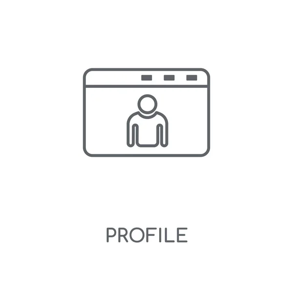 Liniowy Ikonę Profilu Profil Użytkownika Koncepcja Symbol Obrysu Cienkich Elementów — Wektor stockowy