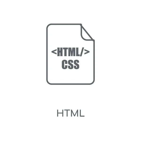 Иконка Html Html Концепт Штрих Дизайн Символов Тонкие Графические Элементы — стоковый вектор