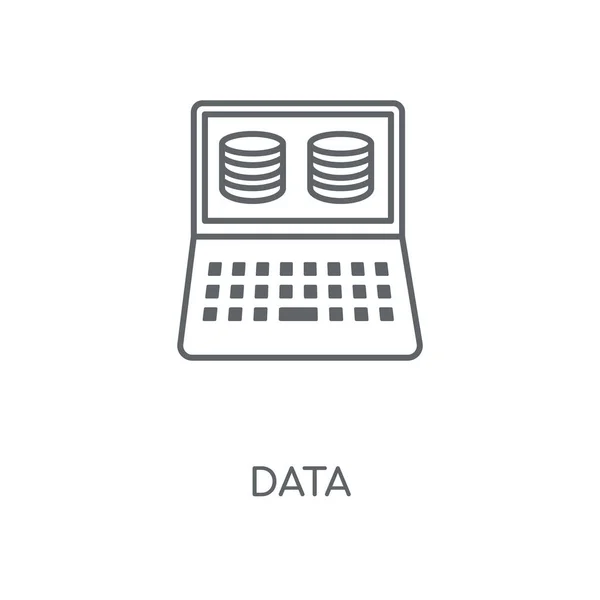 Icono Lineal Datos Concepto Datos Diseño Símbolo Carrera Elementos Gráficos — Vector de stock