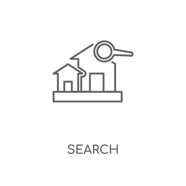 Liniowy Ikonę Wyszukiwania Szukaj Koncepcja Symbol Obrysu Cienkich Elementów Graficznych — Wektor stockowy