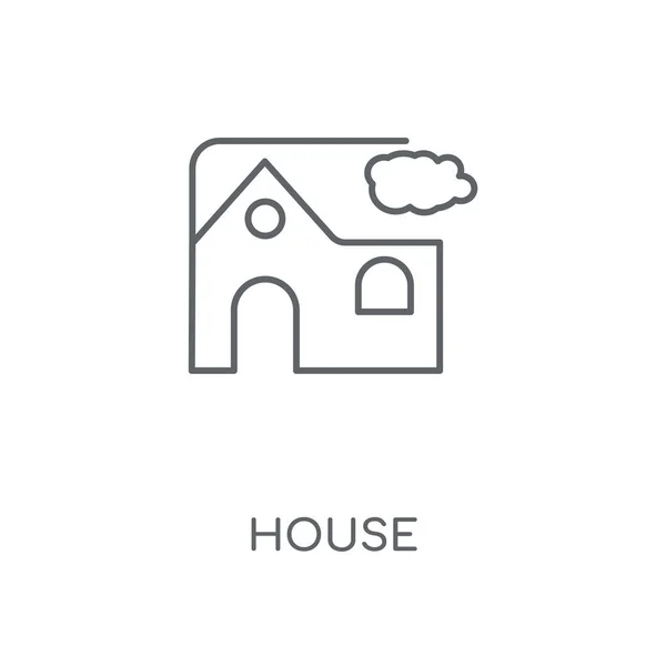 House Doğrusal Simgesi Kavramı Kontur Sembolü Tasarım Nce Grafik Öğeleri — Stok Vektör
