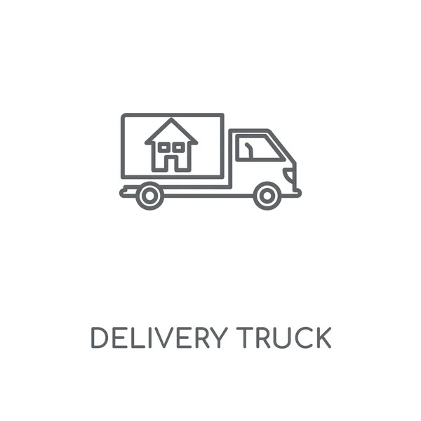 Delivery Truck Linear Icon Delivery Truck Concept Stroke Symbol Design — Stock Vector