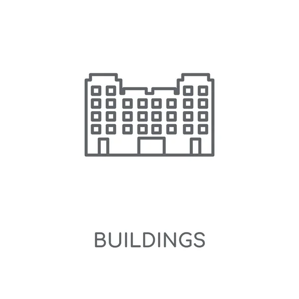 Binalar Doğrusal Simgesi Binalar Kavramı Kontur Sembolü Tasarım Nce Grafik — Stok Vektör