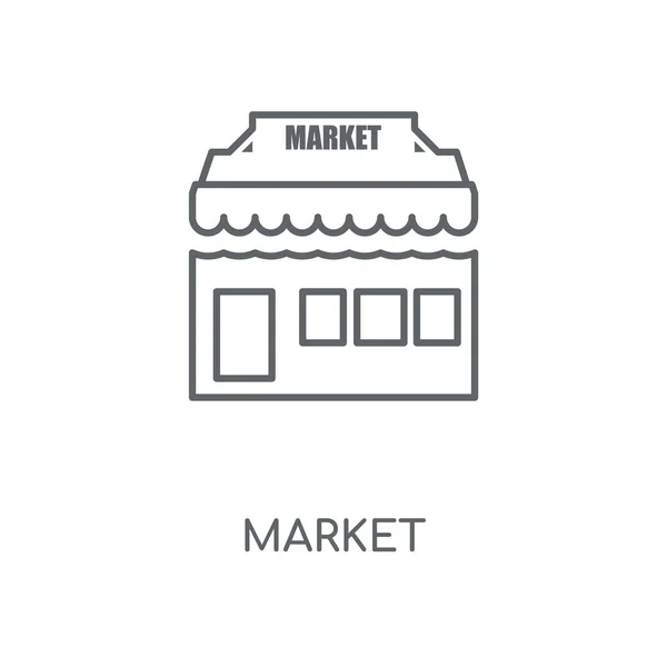 市場線形アイコン マーケット コンセプト ストローク シンボル デザイン 薄いグラフィック要素ベクトル イラスト 白い背景 Eps — ストックベクタ