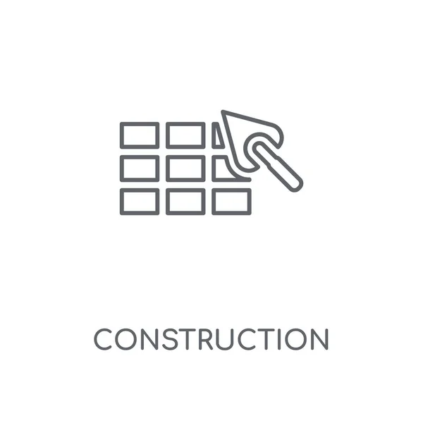 Construction Linear Icon Construction Concept Stroke Symbol Design Thin Graphic — Stock Vector