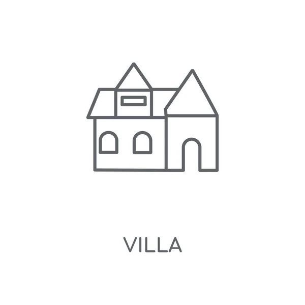 Icône Linéaire Villa Conception Symbole Course Concept Villa Illustration Vectorielle — Image vectorielle