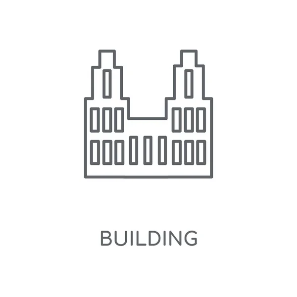 Costruire Icona Lineare Design Del Simbolo Del Tratto Del Concetto — Vettoriale Stock