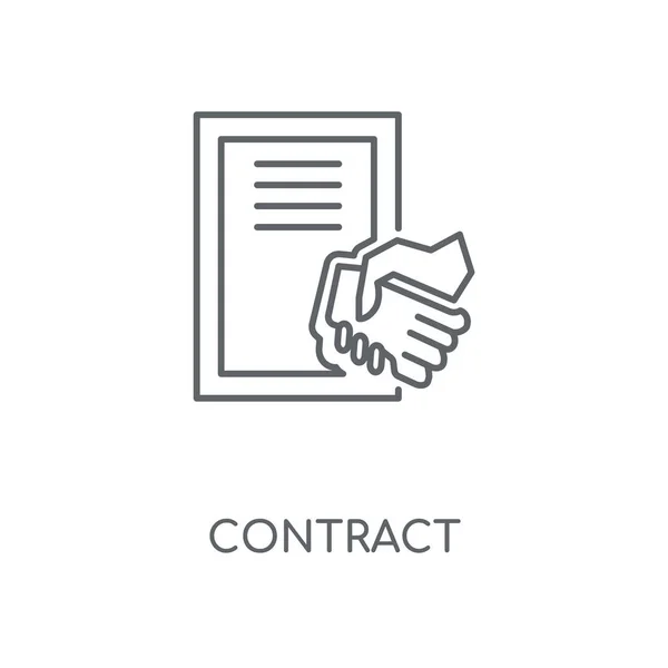 Ícone Linear Contrato Contrato Conceito Traço Símbolo Design Elementos Gráficos — Vetor de Stock