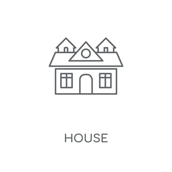 房屋线性图标 住宅概念笔画符号设计 薄的图形元素向量例证 在白色背景上的轮廓样式 Eps — 图库矢量图片