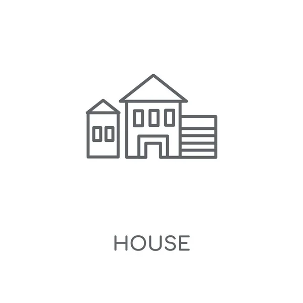 Ícone Linear Casa Projeto Símbolo Curso Conceito Casa Elementos Gráficos — Vetor de Stock