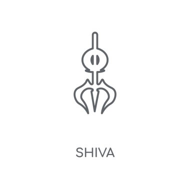 Shiva doğrusal simgesi. Shiva kavramı kontur sembolü tasarım. İnce grafik öğeleri illüstrasyon, beyaz bir arka plan, eps 10 anahat desen vektör.