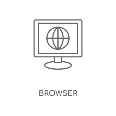 Tarayıcı doğrusal simgesi. Tarayıcı kavramı kontur sembolü tasarım. İnce grafik öğeleri illüstrasyon, beyaz bir arka plan, eps 10 anahat desen vektör.