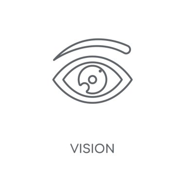 Vizyon doğrusal simgesi. Vizyon kavramı kontur sembolü tasarım. İnce grafik öğeleri illüstrasyon, beyaz bir arka plan, eps 10 anahat desen vektör.